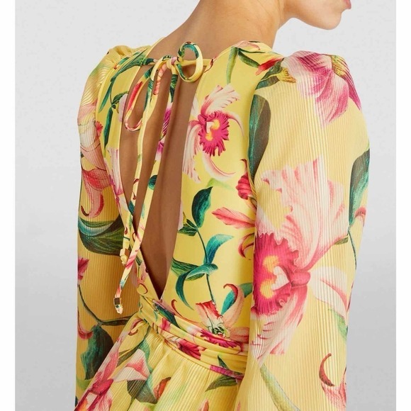PatBO Laelia Cut Out Floral Maxi Dress Size XS Canary - Picture 10 of 13